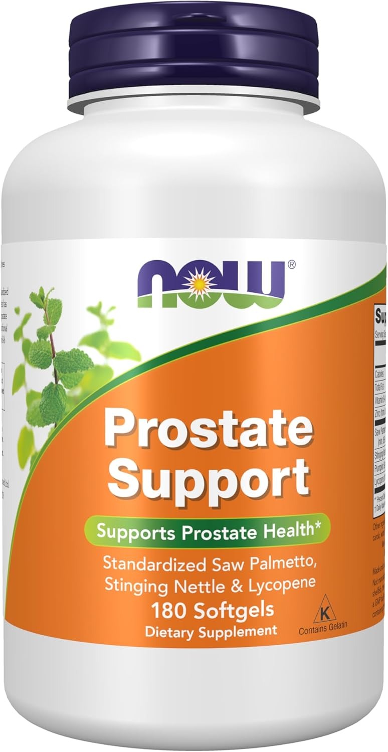 NOW Supplements Prostate Support Prostate Support with Standardized Saw Palmetto Stinging Nettle & Lycopene 180 Softgels