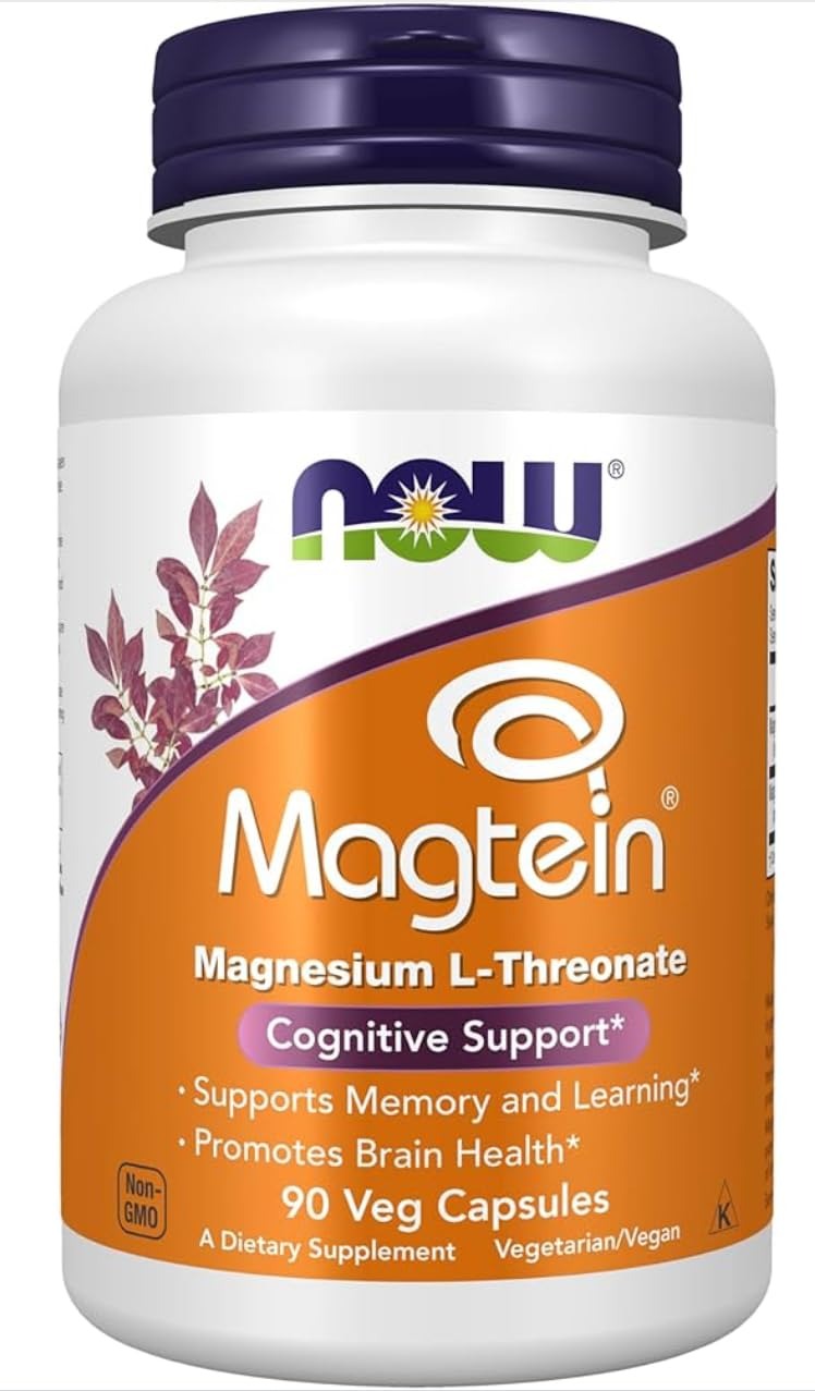 NOW Foods Magtein Magnesium L-Threonate Cognitive Support 90 Veg Capsules