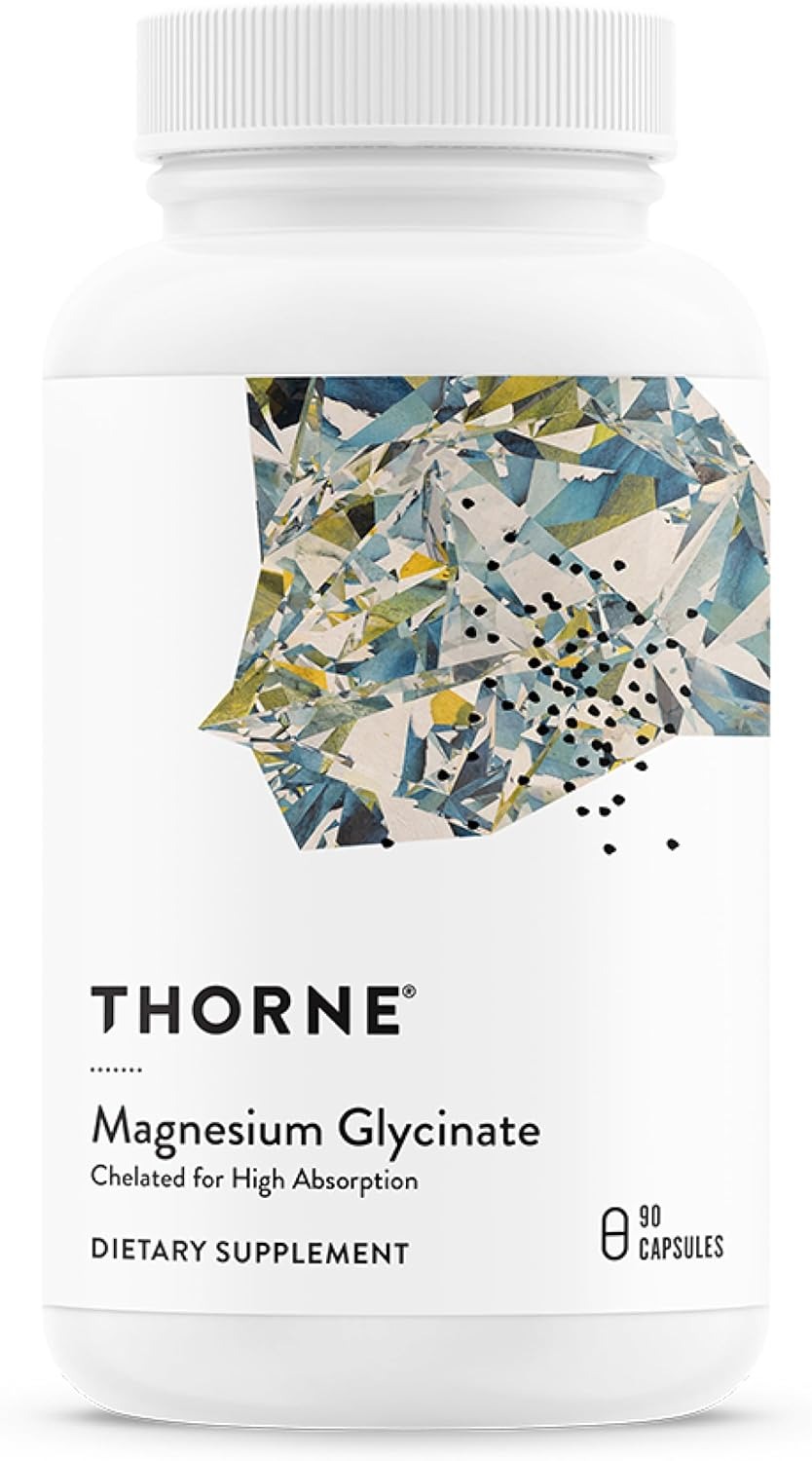 THORNE Magnesium Glycinate Chelated Magnesium Supplement 90 Capsules Supports Restful Sleep Muscle Relaxation Stress Management Heart Health