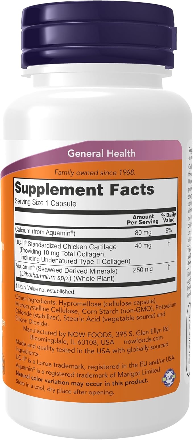 NOW Foods Supplements UC-II Type II Collagen with Undenatured Type II Collagen 120 Veg Capsules thumbnail 2