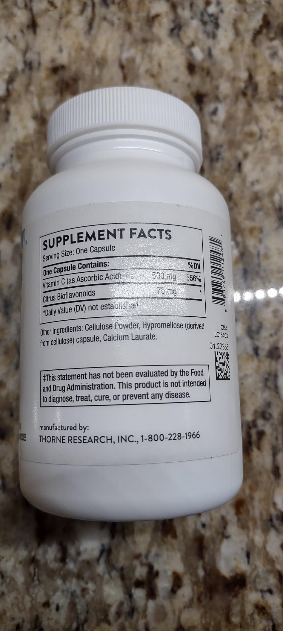 THORNE Vitamin C 500 mg Citrus Bioflavonoids from Oranges 90 Capsules in Pakistan thumbnail 2