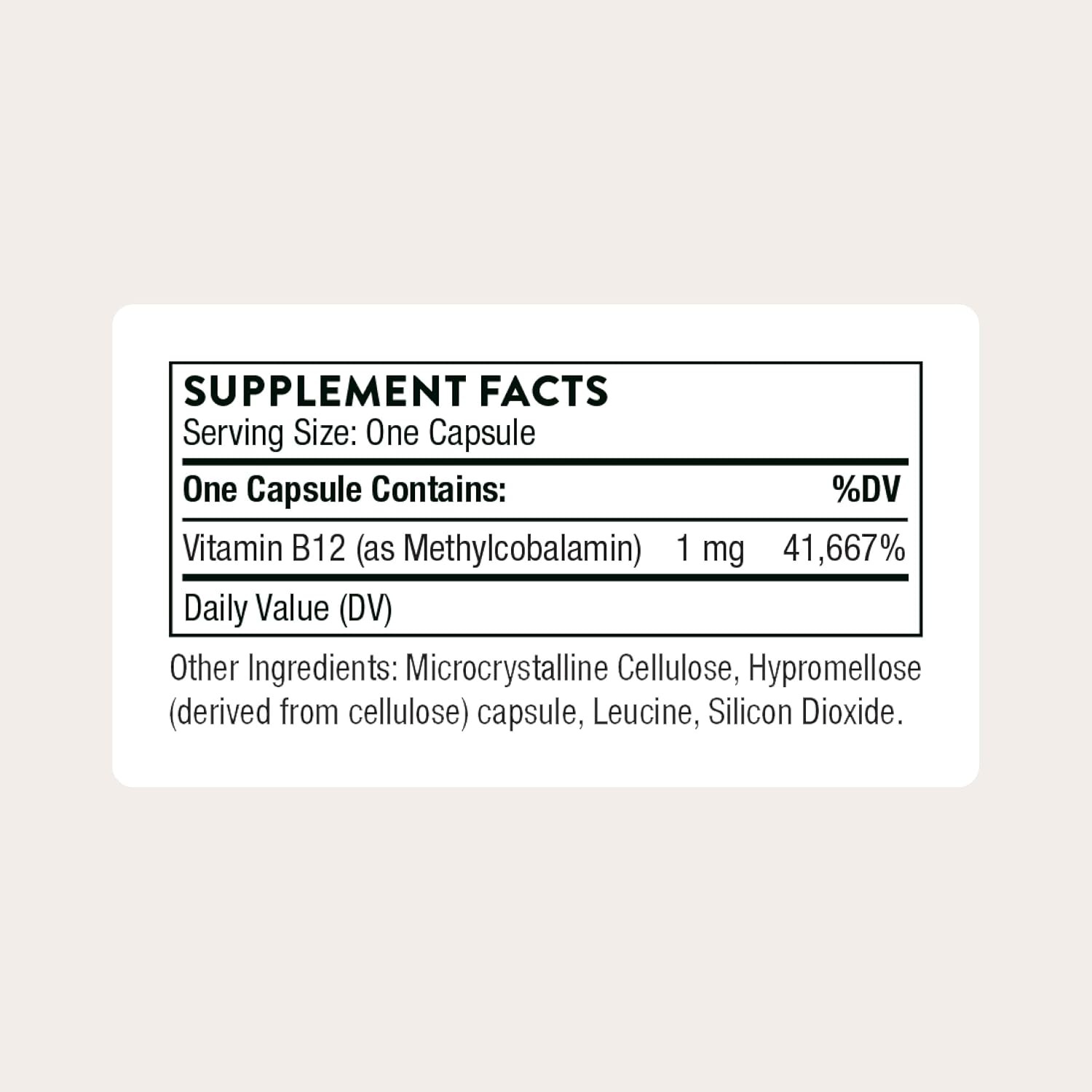 THORNE Vitamin B12 1,000 mcg Active Methylcobalamin 60 Capsules in Pakistan thumbnail 3