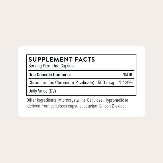 THORNE Chromium Picolinate 500 mcg Highly Absorbable Chromium 60 Capsules in Pakistan thumbnail 2