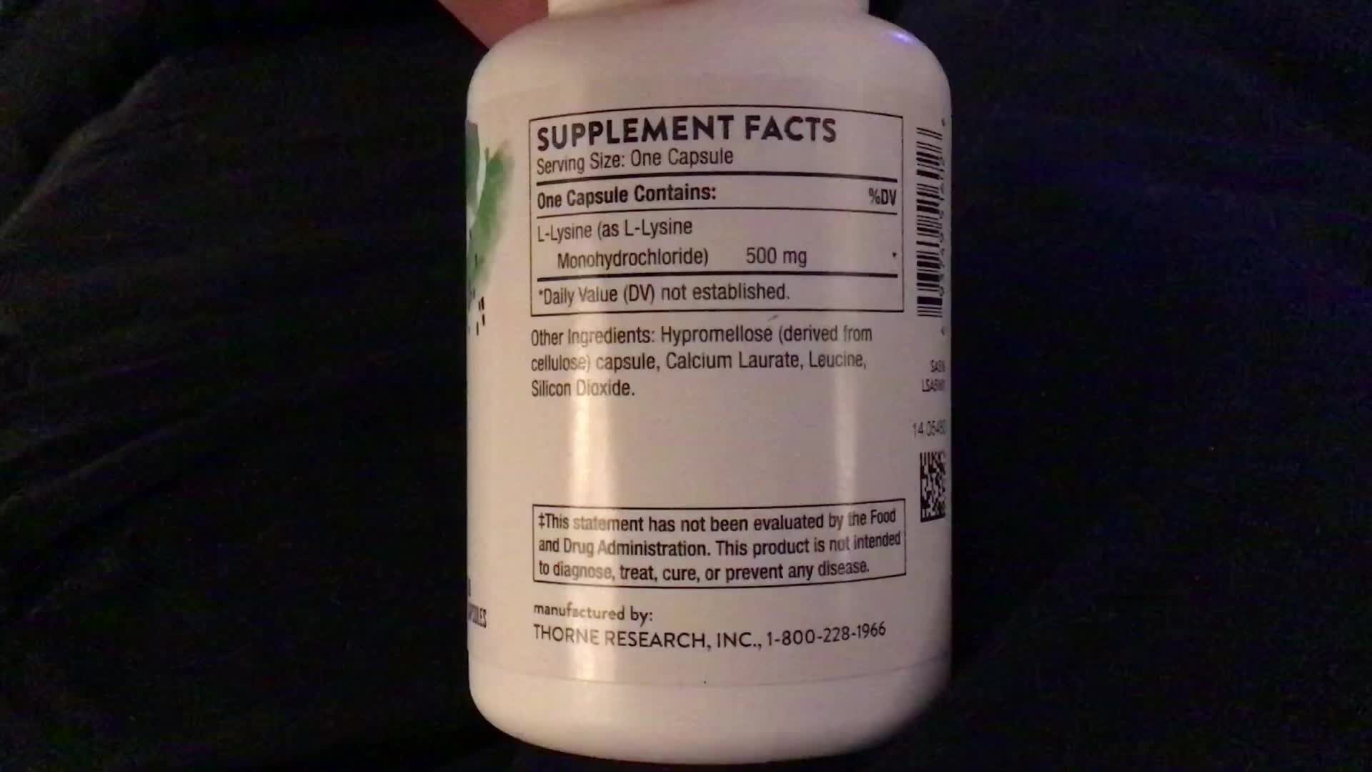 THORNE Lysine 500 mg Essential L-Lysine Amino Acid 60 Capsules in Pakistan thumbnail 4