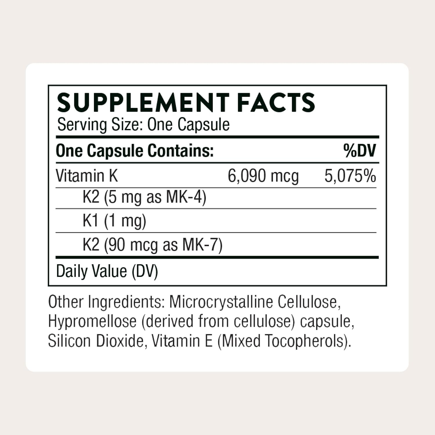 THORNE Vitamin K Vitamins K1 and K2 60 Capsules in Pakistan thumbnail 2