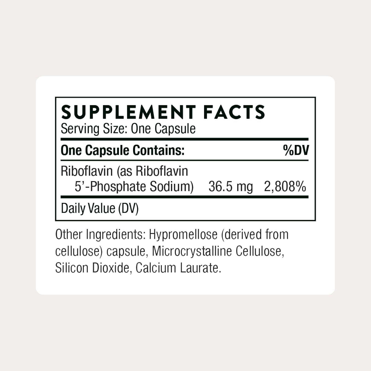 THORNE Riboflavin 5'-Phosphate Vitamin B2 (R5P) Supplement 60 Capsules thumbnail 2