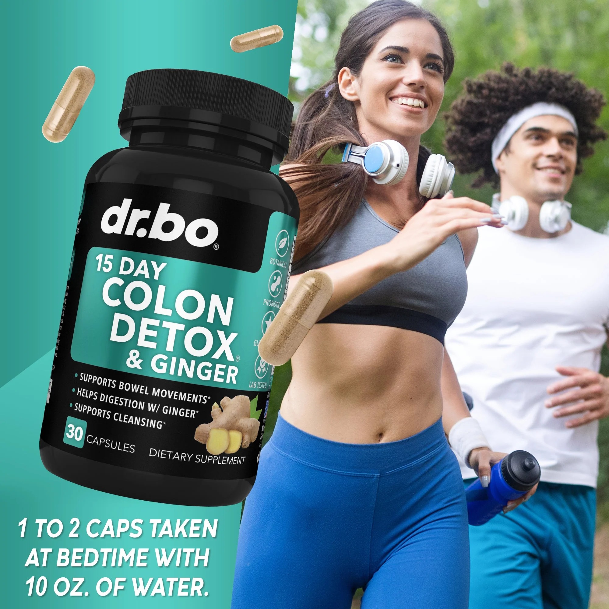 DR. BO Colon Cleanser Detox & Intestinal Supplement - 15 Day Colon Cleanse Pills with Ginger thumbnail 3