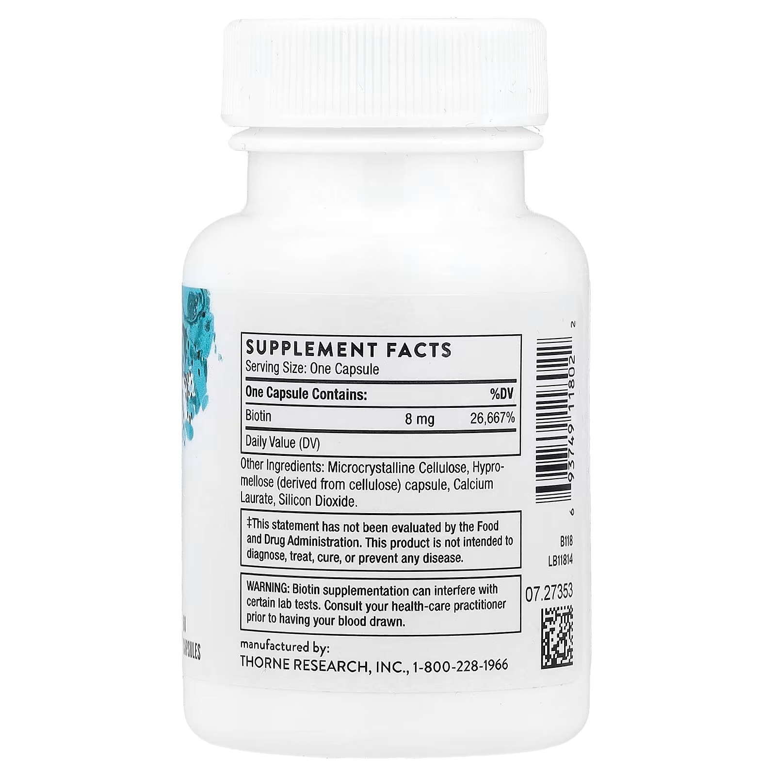 THORNE Biotin 8 mg Vitamin B7 Supplement 60 Capsules in Pakistan thumbnail 2
