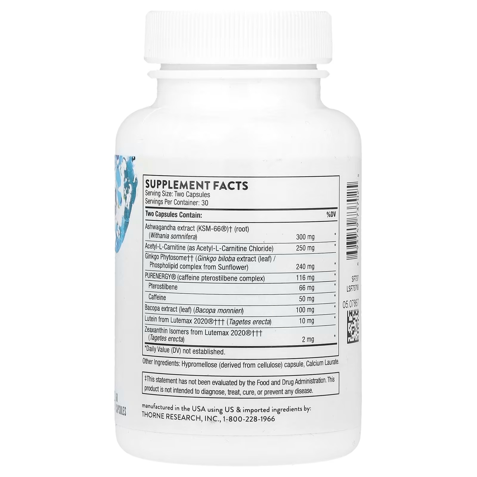 THORNE Memoractiv Nootropic Brain for Focus Cognitive Function 60 Capsules in Pakistan thumbnail 2