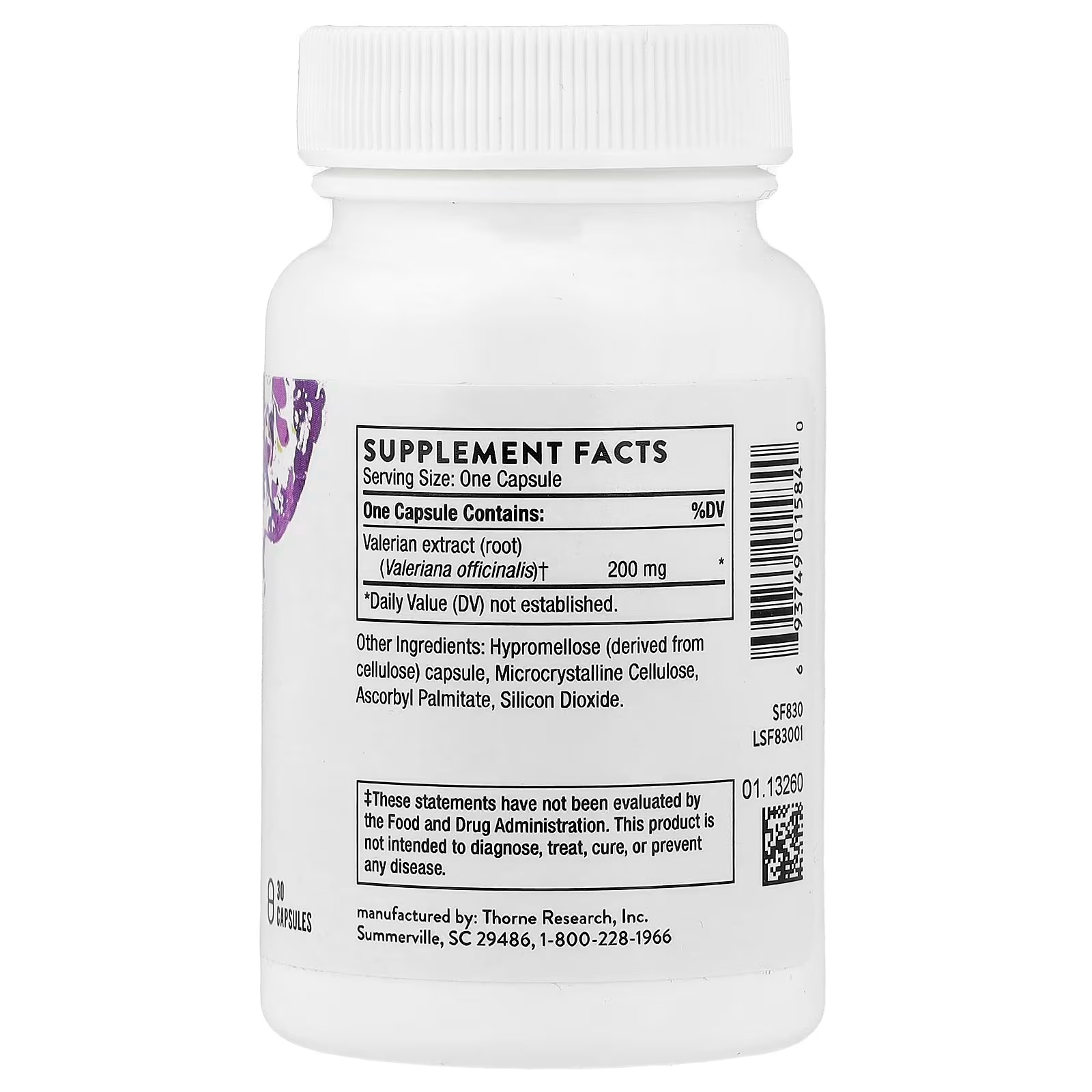 Thorne Valerian Root 30 Capsules in Pakistan thumbnail 2