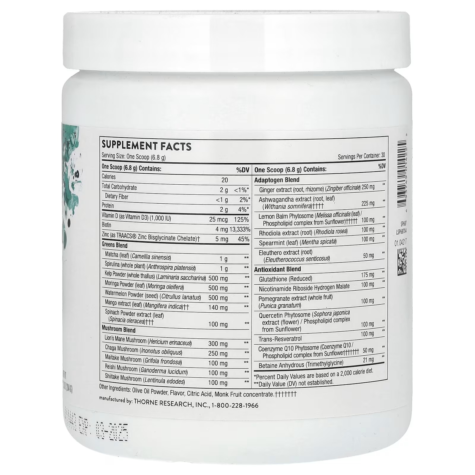 THORNE Daily Greens Plus Comprehensive Greens Powder with Matcha in Pakistan thumbnail 2