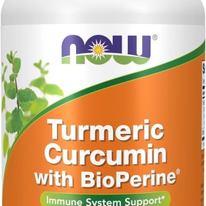 Now Supplements Turmeric Curcumin with BioPerine Immune System Support Standardized to 95% Curcuminoids Enhanced Absorption 90 Veg Capsules