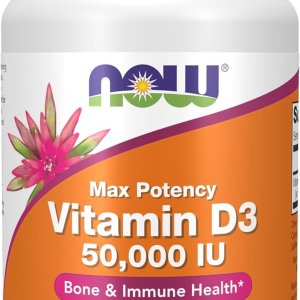 NOW Foods Supplements Vitamin D-3 50,000 IU Softgels 50 softgels