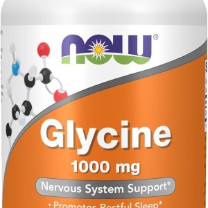 NOW Foods Supplements Glycine 1,000 mg Free-Form Neurotransmitter Support 100 Veg Capsules