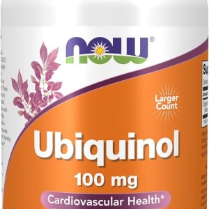 NOW Supplements Ubiquinol 100 mg High Bioavailability (the Active Form of CoQ10) 120 Softgels